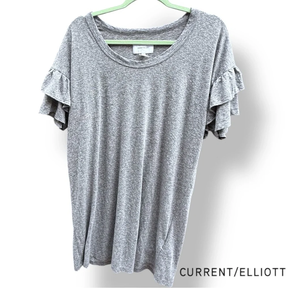 Current/Elliott Dress Ruffle Sleeve Roadie T-Shirt Mini Dress | Sz Large (3) - Picture 4 of 10